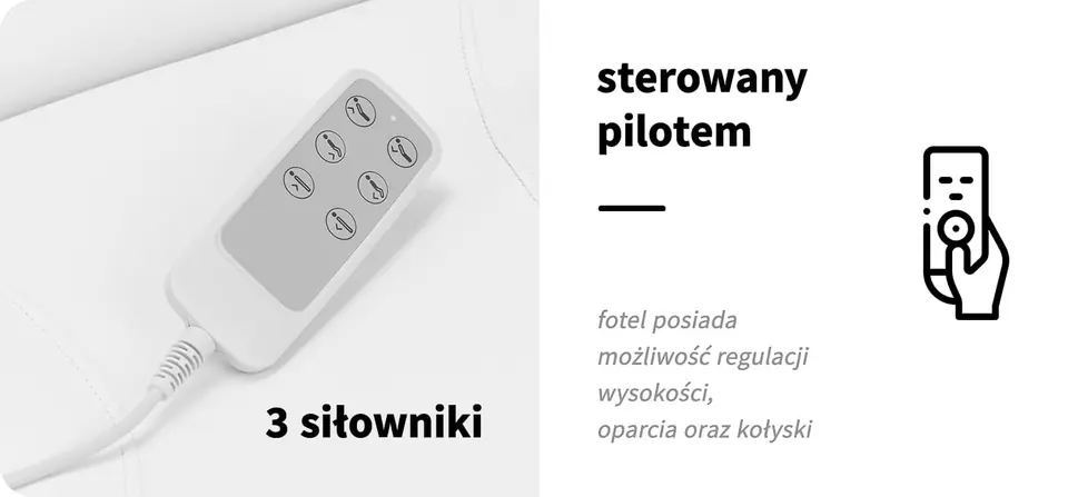 Fotel kosmetyczny elektryczny Sillon Basic 3 siln. obrotowy biały