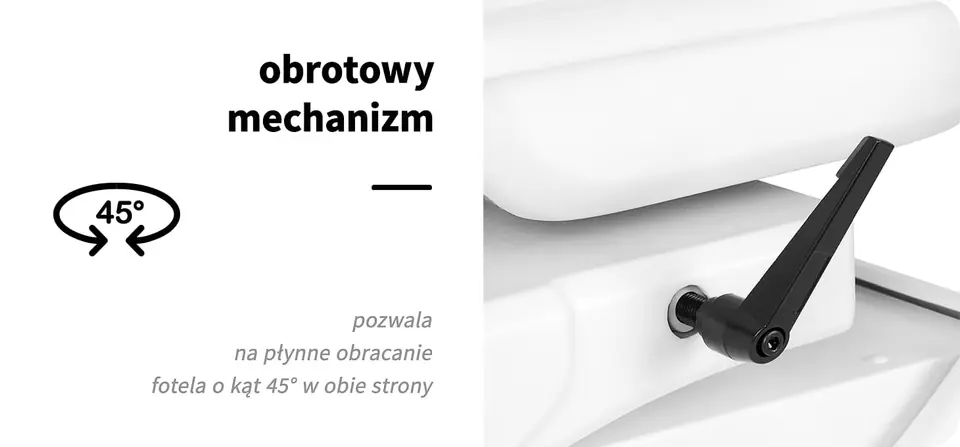 Fotel kosmetyczny elektryczny Sillon Basic 3 siln. obrotowy biały