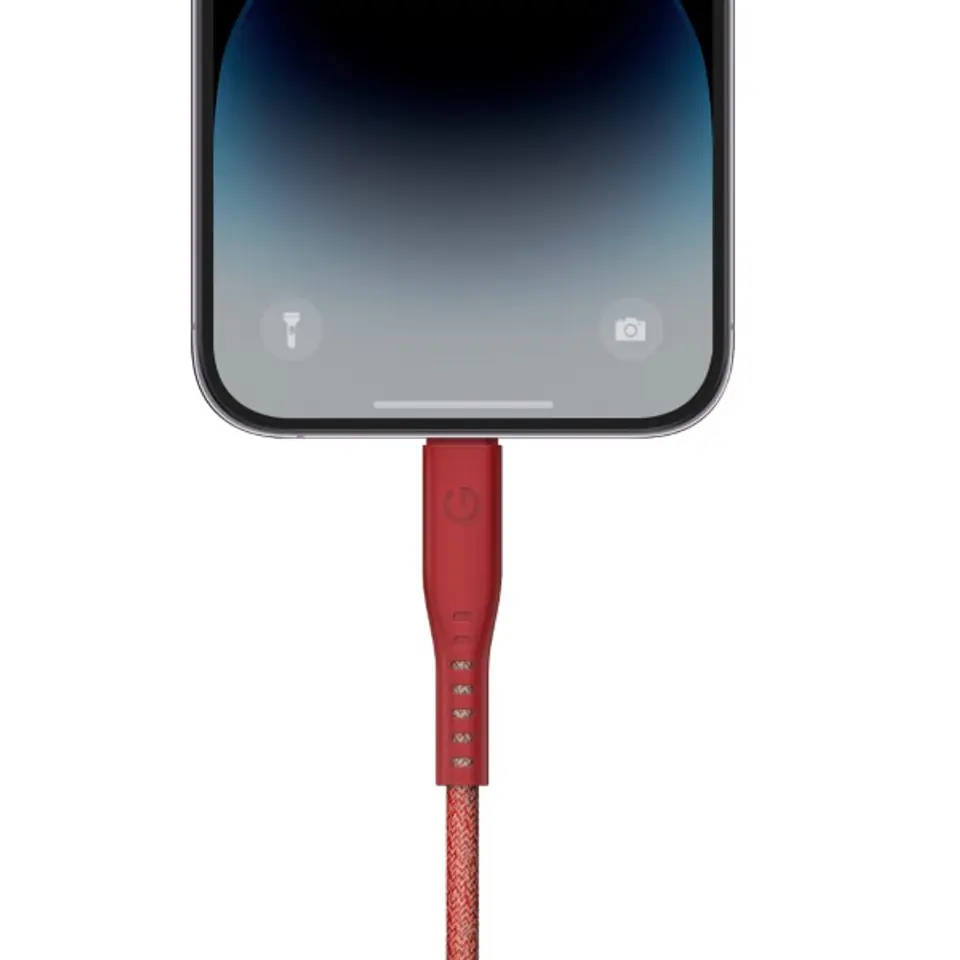 ENERGEA kabel Flow USB-C - LightningC94 MFI 1.5m czerwony/red 60W 3A PD Fast Charge