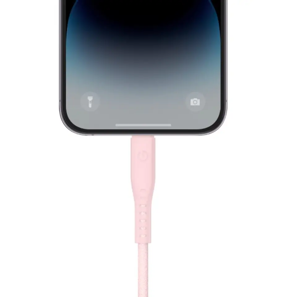 ENERGEA kabel Flow USB-C - Lightning C94 MFI 1.5m różowy/pink 60W 3A PD Fast Charge