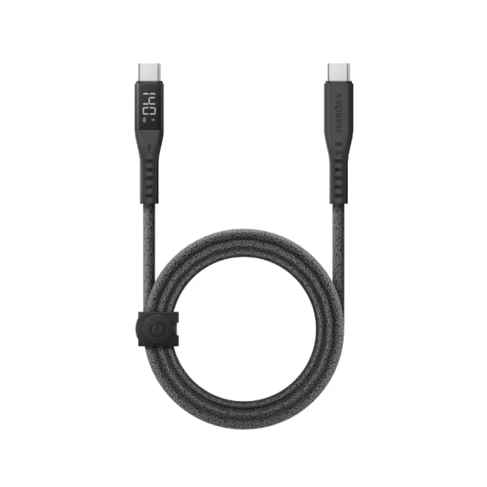 ENERGEA kabel Flow USB-C - USB-CDigital Display 1.5m czarny/black 240W 5A PD Fast Charge