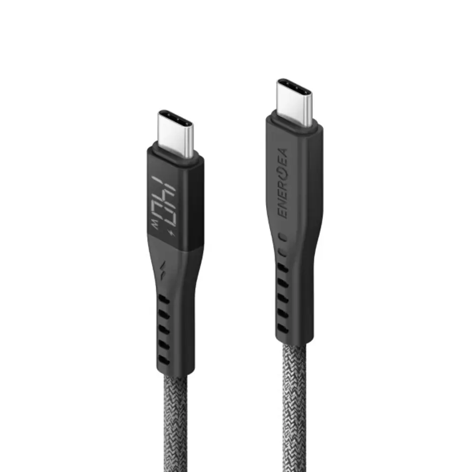 ENERGEA kabel Flow USB-C - USB-CDigital Display 1.5m czarny/black 240W 5A PD Fast Charge