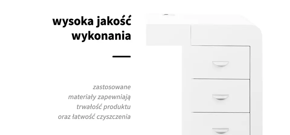 Biurko kosmetyczne 314 z pochłaniaczem kasetowym białe