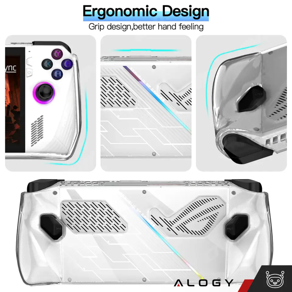 Etui do konsoli Asus Rog Ally Clear Case obudowa pokrowiec silikonowe nakładka Alogy przezroczyste