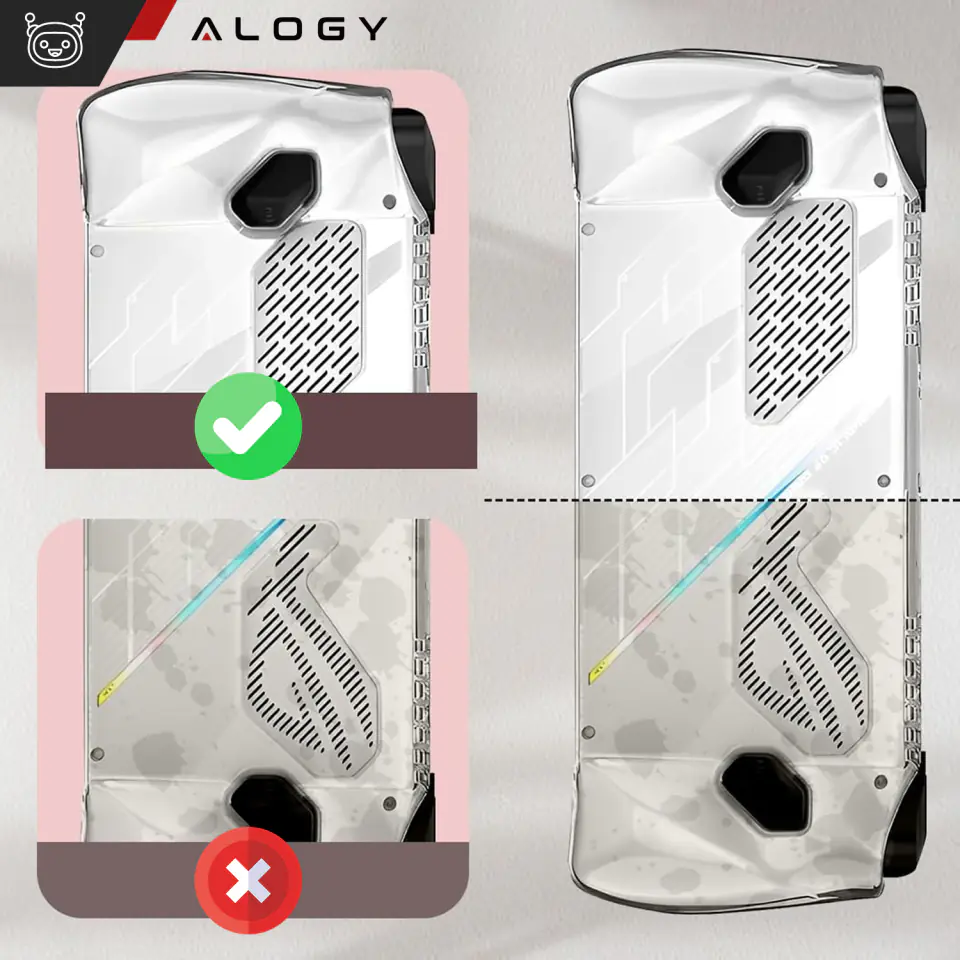 Etui do konsoli Asus Rog Ally Clear Case obudowa pokrowiec silikonowe nakładka Alogy przezroczyste