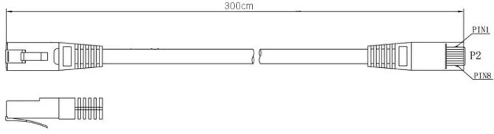 PATCHCORD RJ45/3.0-GREY 3.0 m