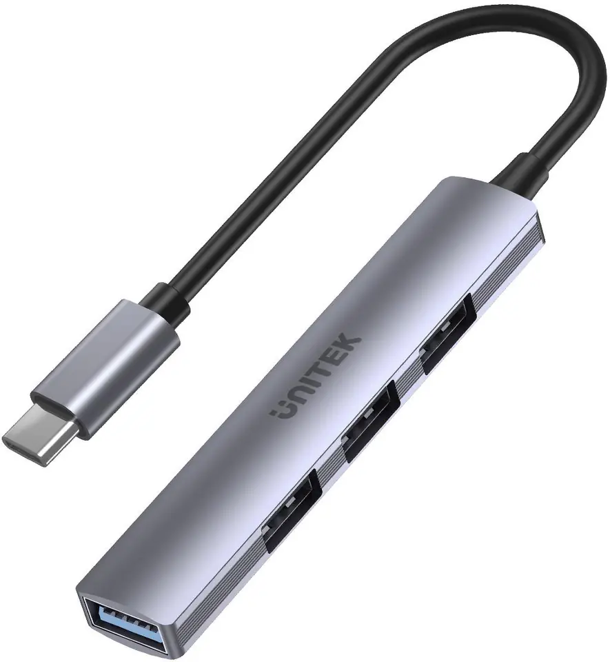 Adapter Unitek Hub USB-C 1*USB-A 5Gbps, 3*USB-A 2.0