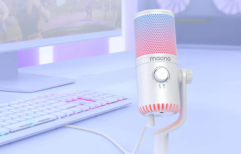Mikrofon Gamingowy Maono DM30RGB (biały)