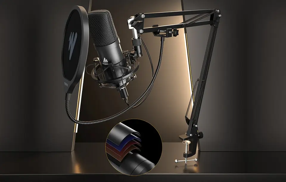 Mikrofon z statywem Maono A04E (czarny)