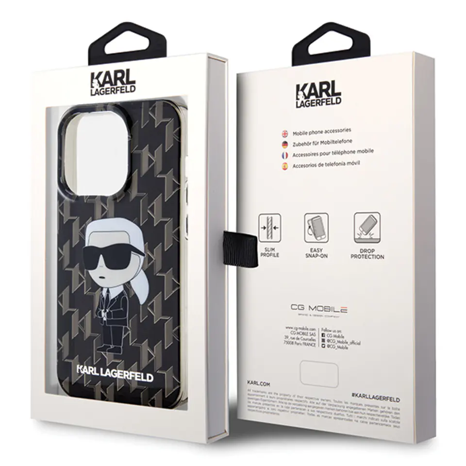 Karl Lagerfeld KLHCP15XHNKMKLK iPhone 15 Pro Max 6.7" czarny/black hardcase Monogram Ikonik