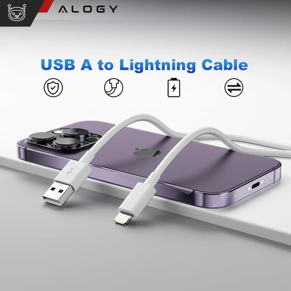 Kabel 100cm Alogy USB do Lightning przewód do ładowania apple iPhone biały