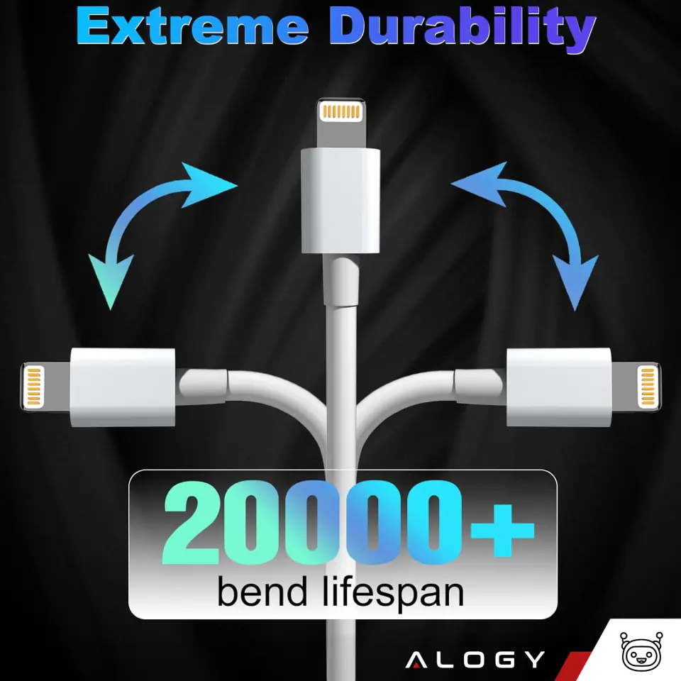 Kabel 100cm Alogy USB do Lightning przewód do ładowania apple iPhone biały