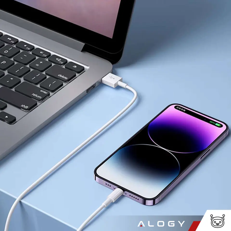 Kabel 100cm Alogy USB do Lightning przewód do ładowania apple iPhone biały