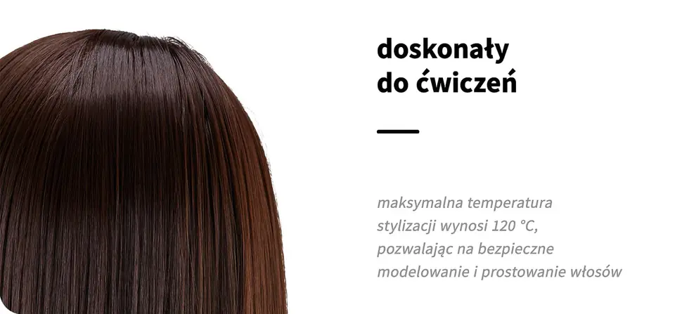 Główka treningowa fryzjerska Gabbiano WZ2 syntetyczne włosy, kolor 4H, długość 24"