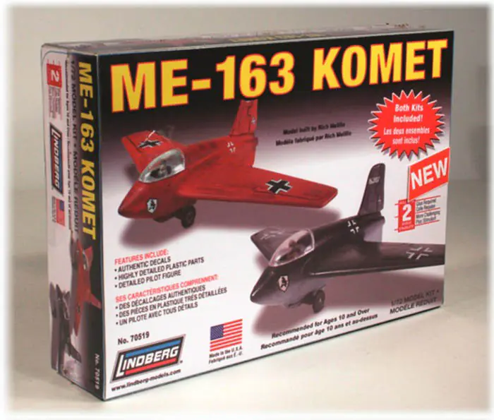 Plastic model for gluing Lindberg (USA) Messerschmitt ME-163 comet jet