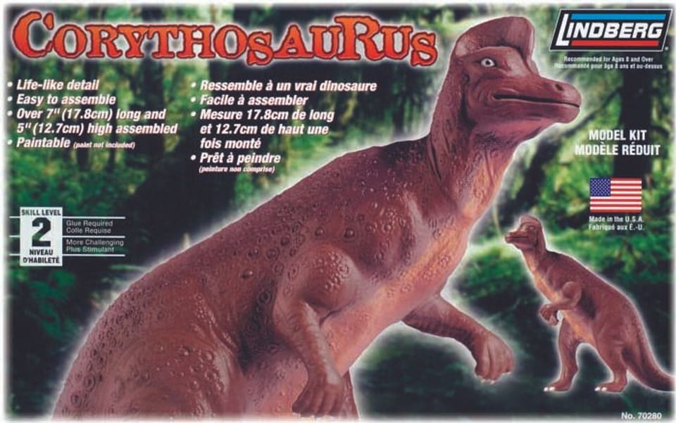 Plastic Model For Gluing Lindberg (USA) Dinosaur Hadrosaurus/Corythosaurus