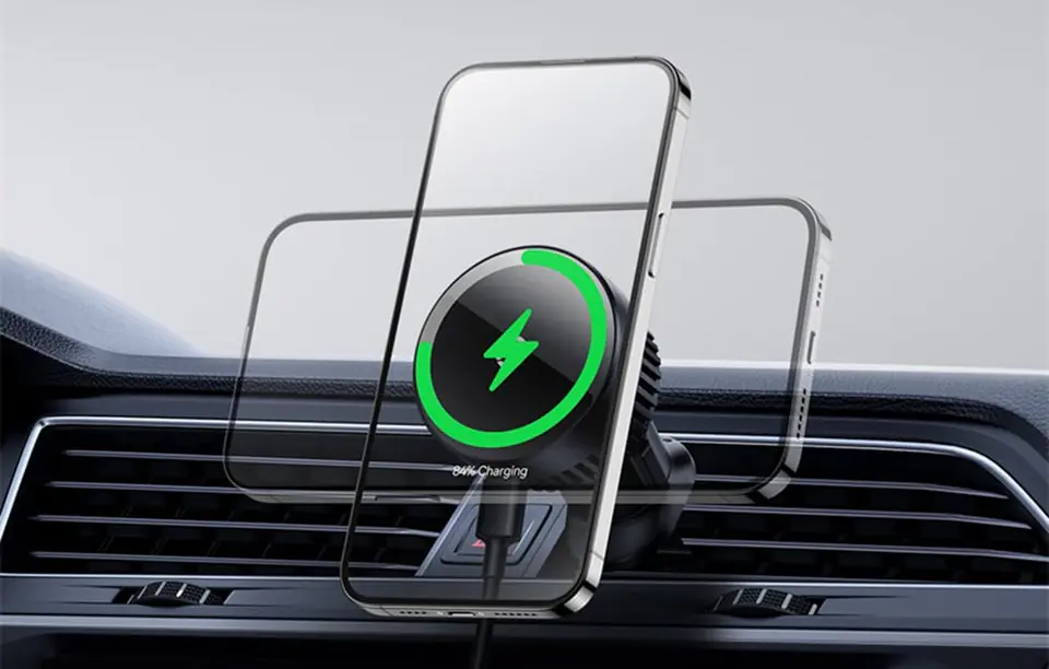 Uchwyt samochodowy BASEUS MagPro Qi 15W (czarny)