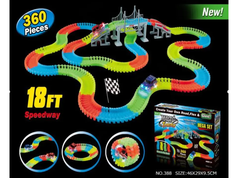 Kolorowy Tor Samochodowy Wyścigowy 360 El 2 Auta