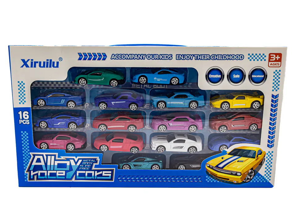 Car Set, Metal Cars Resoraki 16 Pieces