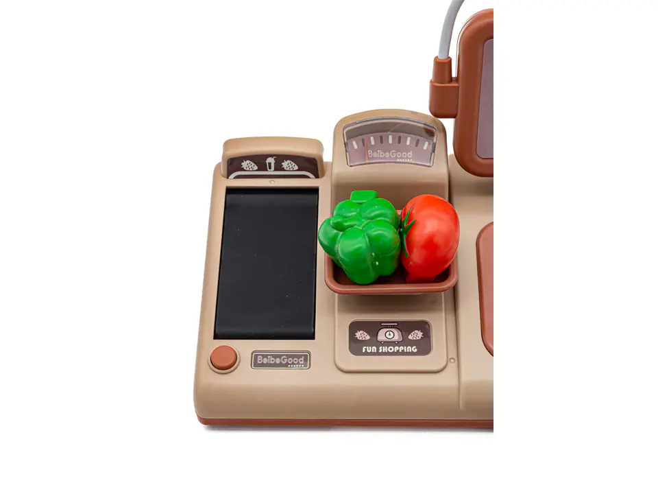 Educational shop cash register - microphone, scale, basket, accessories