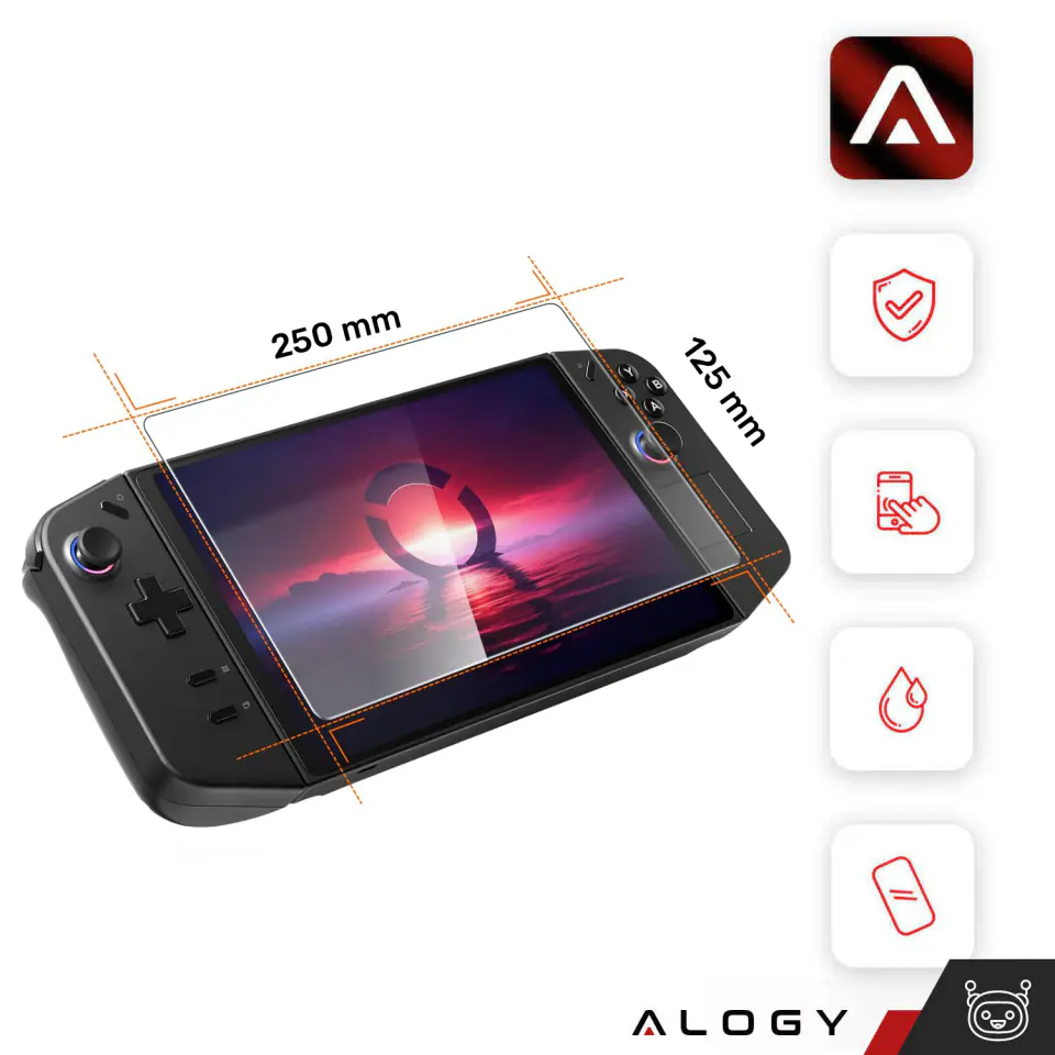 Szkło hartowane 9H do Lenovo Legion Go na ekran konsoli Alogy Screen Protector PRO+