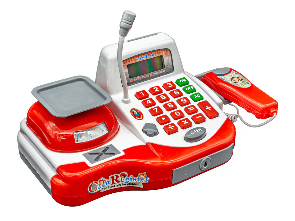 Educational store cash register - calculator, weight, accessories