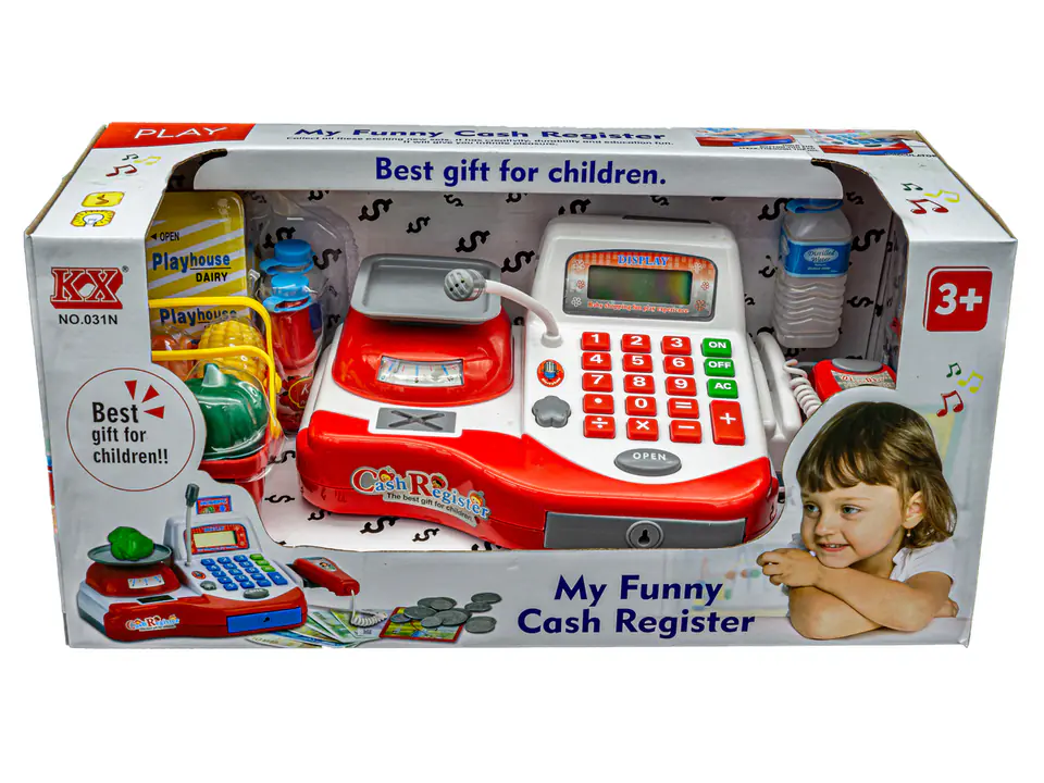 Educational store cash register - calculator, weight, accessories