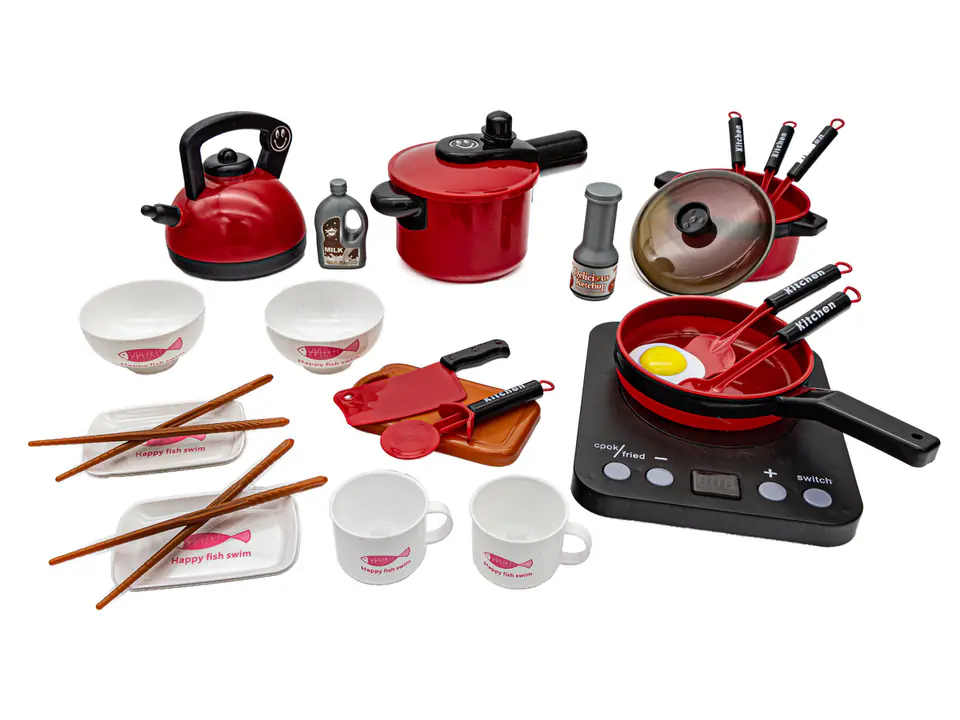 Kitchen Cooking Set, Kettle, Frying Pan, Accessories 24 Pieces