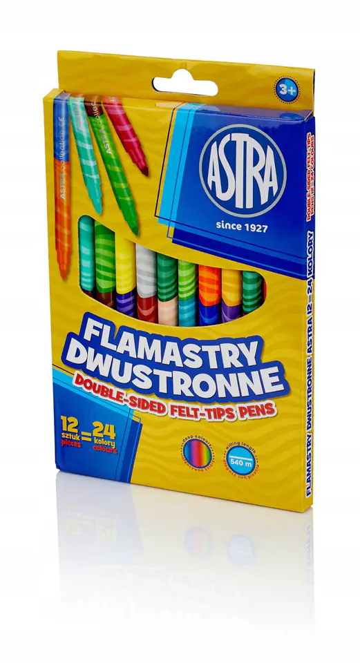 Flamastry dwustronne 12 sztuk = 24 kolory 314118001 ASTRA