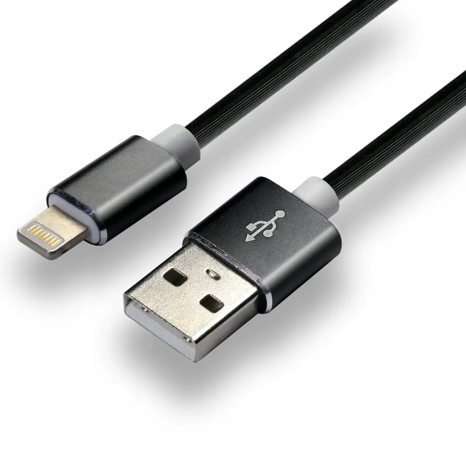 Kabel USB -> Lightning 1m 2,4A silikonowy czarny EVERACTIVE (CBS-1IB)