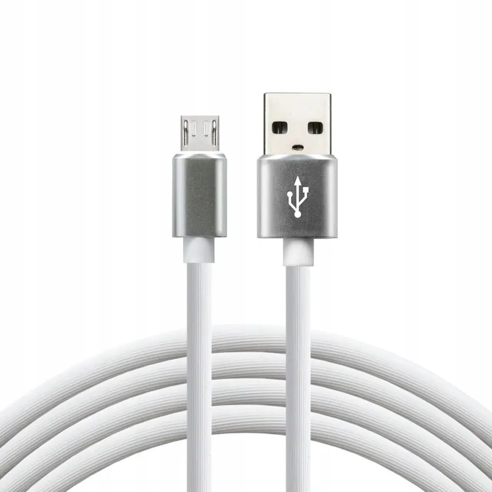 Kabel USB -> microUSB 1,5m 2,4A silikonowy biały EVERACTIVE (CBS-1.5MW)