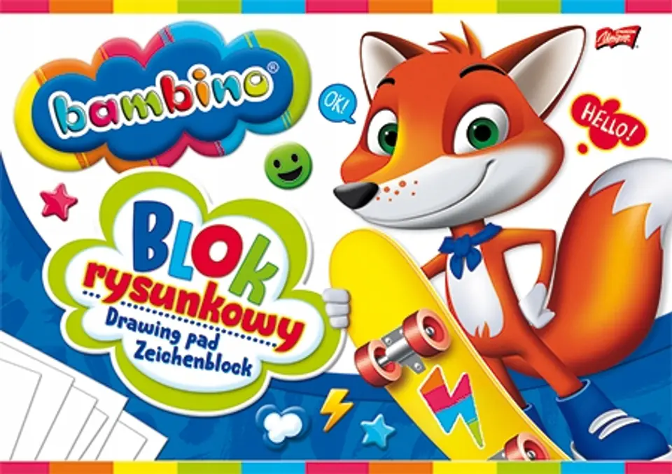 Blok rysunkowy A4 20k biały BAMBINO