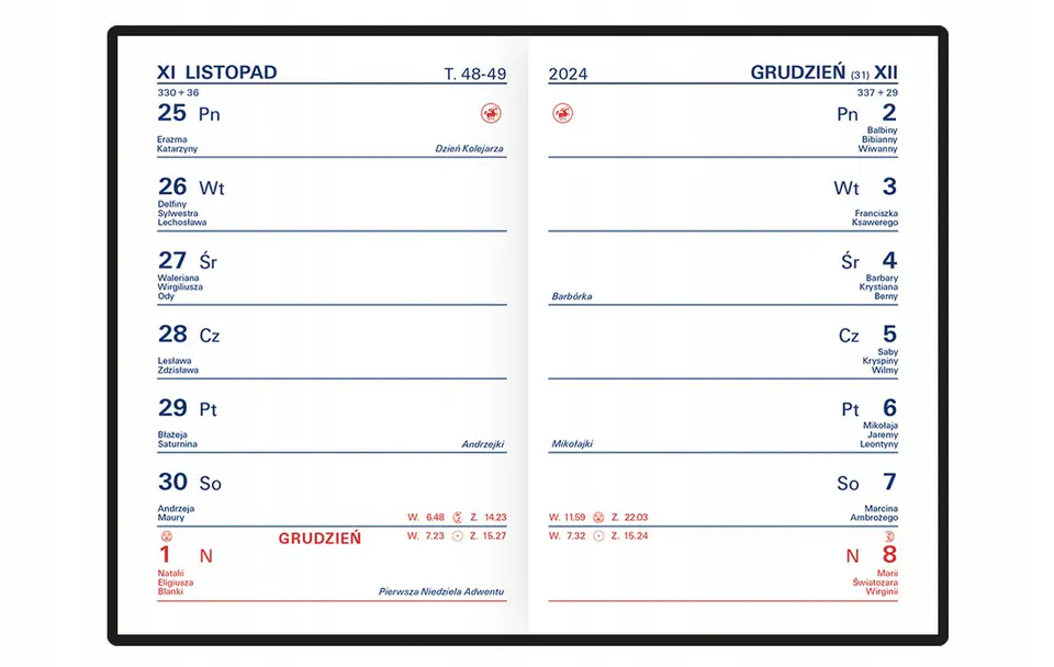 Kalendarz TIK IMPRESS kieszonkowy K1 2024 TELEGRAPH