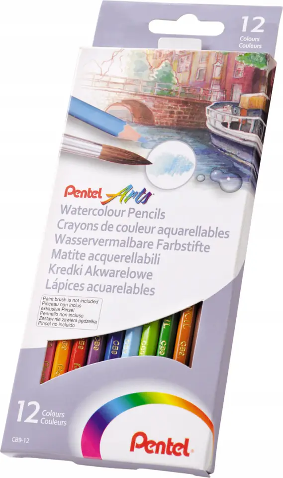 Kredki akwarelowe PENTEL 12 kolorów CB9-12