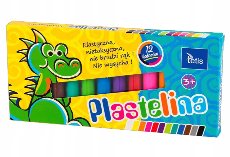 Plastelina 12kol.15g KP001-D TETIS