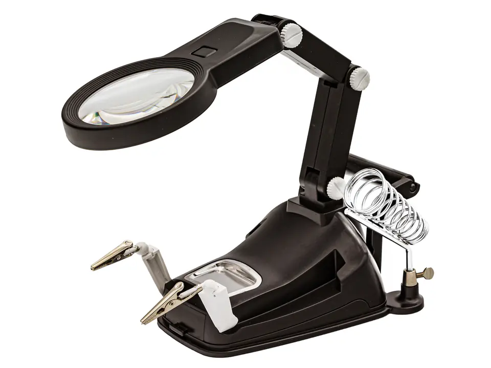 Third hand, station, soldering bracket + Magnifier With LED Backlight