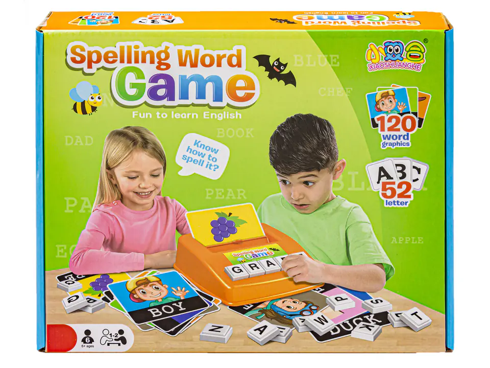 Educational Word Game, Match Letters, English Language Learning 120 Cards