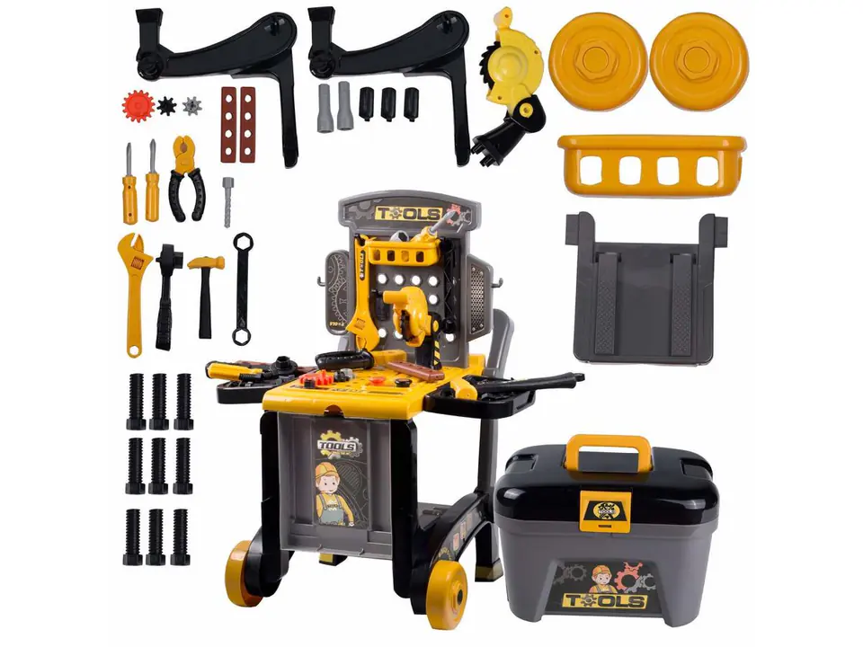 Carpentry Workshop + Tools 3in1 Box, Trolley, Table