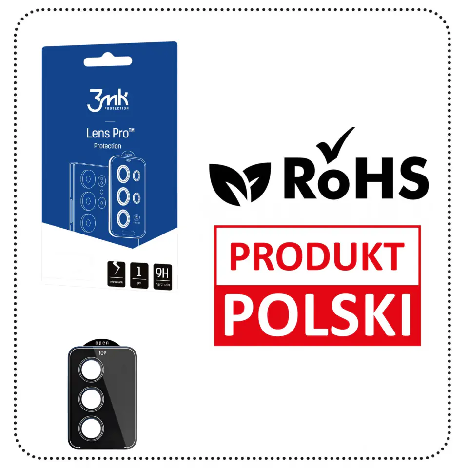 Szkło do Samsung Galaxy S24 osłona na aparat obiektyw 3mk Lens Protection Pro Black nakładka ochronna