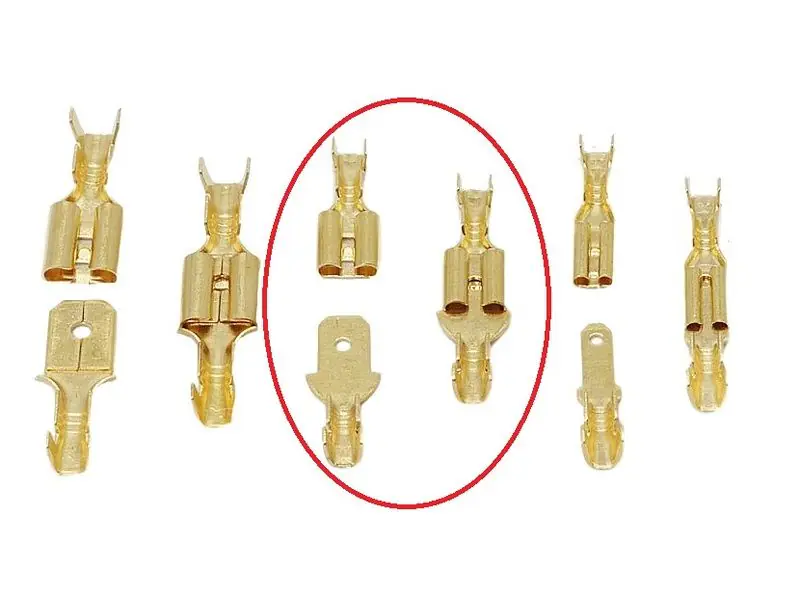 Para Konektorów Konektor Samochodowy Z Zaczepem Złączka Nasuwka 4,8mm 100kpl (200szt) Męski + Żeński Komplet