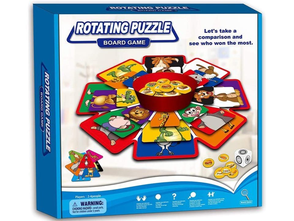 Rotating Game of Chance, Puzzle, Puzzle, Animals & Fruits