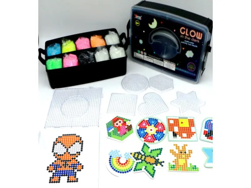 Ironing Machine, Ironing Beads, Set of 10000 Elements GLOWING IN THE DARK Stencils