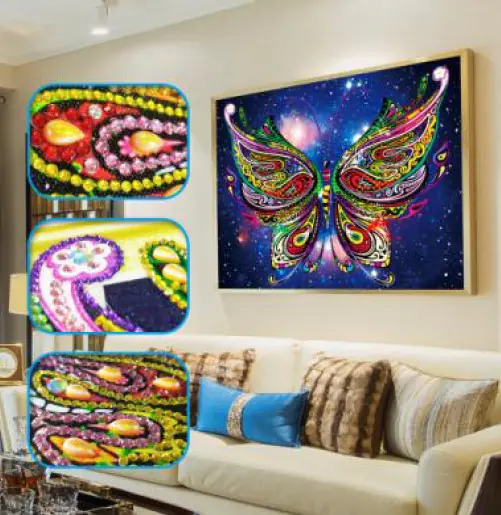 Diamond Embroidery, Painting, Diamond Mosaic Diamond Painting, BUTTERFLY 30x40cm