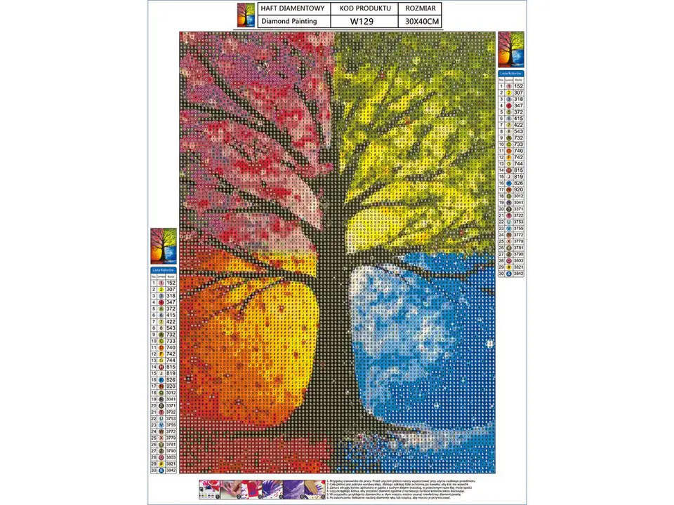 Diamond Embroidery, Painting, Diamond Mosaic Diamond Painting, TREE 30x40cm