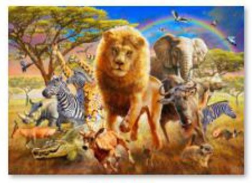 Diamond Embroidery, Painting, Diamond Mosaic Diamond Painting, ANIMALS OF AFRICA 40x30cm