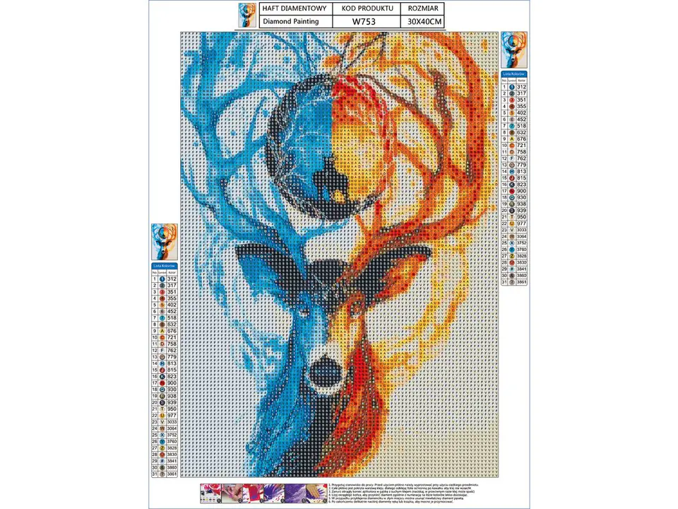 Diamond Embroidery, Painting, Diamond Mosaic Diamond Painting, DEER 30x40cm