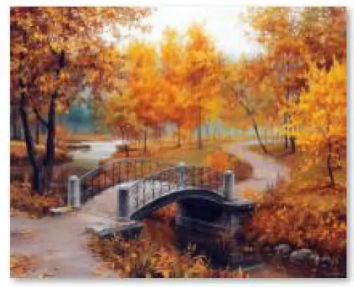Haft Diamentowy, Obraz, Mozaika Diamentowa Diamond Painting, PARK JESIENIĄ 40x30cm