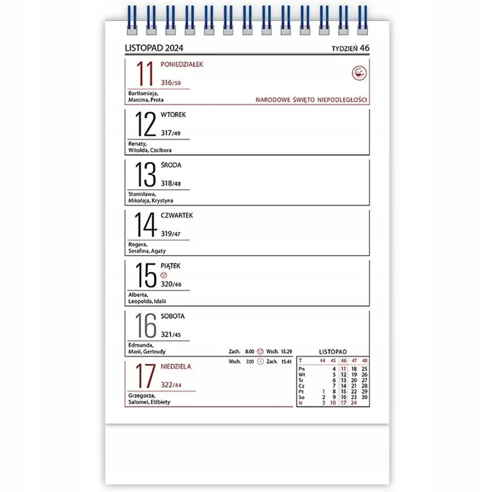 Kalendarz biurowy ZODIAK H6 stojący pionowy 118x193mm 2024 TELEGRAPH