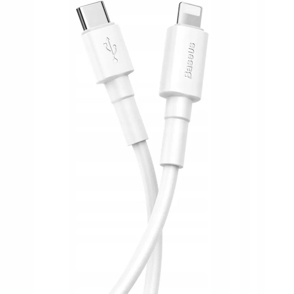 Kabel Baseus USB-C do Lightning iPhone PD 18W przewód 1m szybkie ładowanie szybki biały