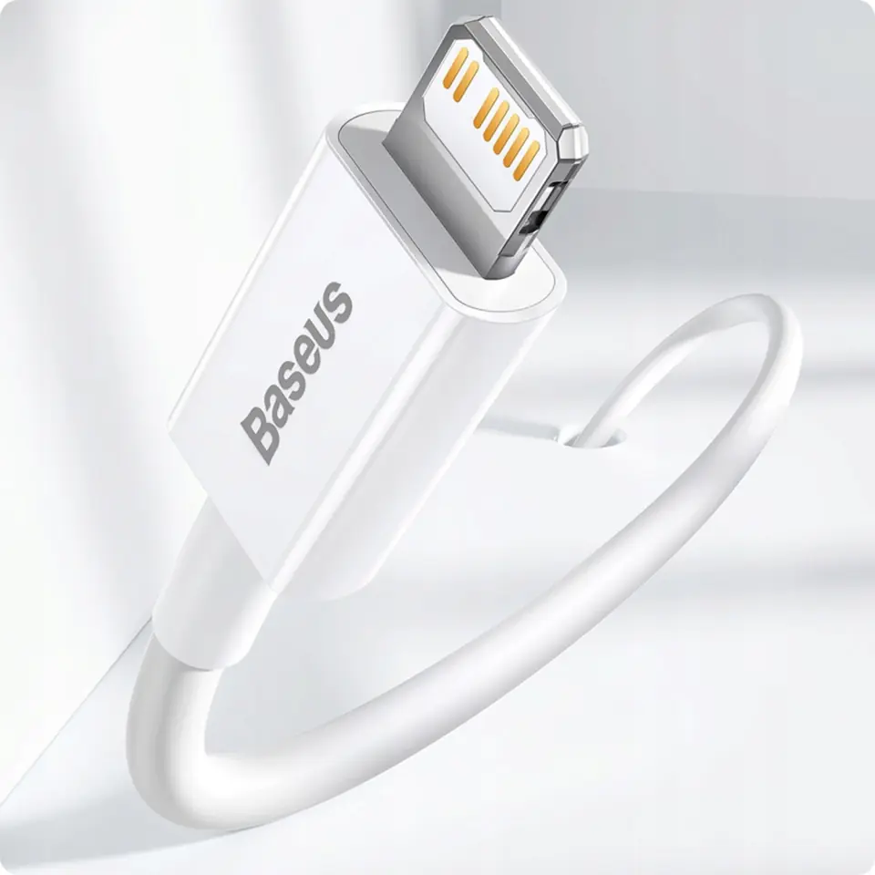 Kabel Baseus USB-C do Lightning iPhone PD 18W przewód 1m szybkie ładowanie szybki biały